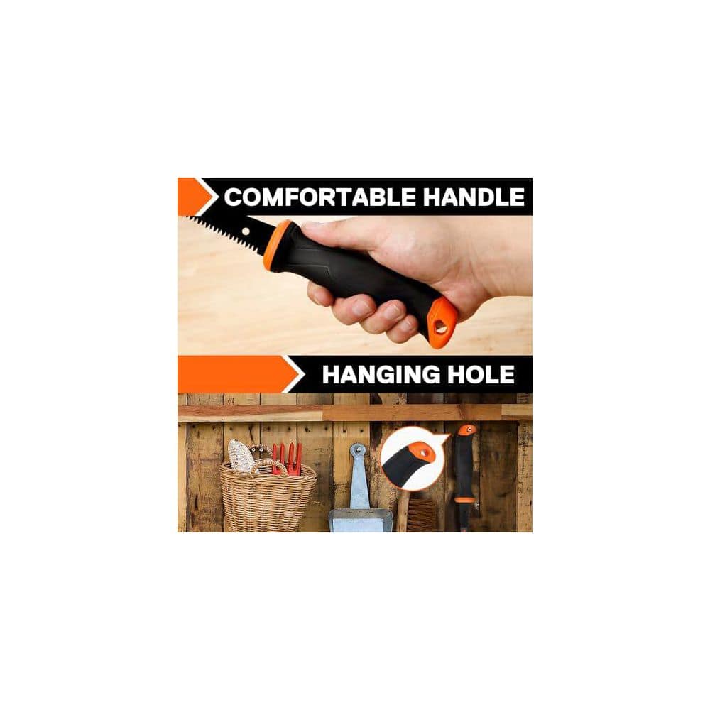 Unbranded 6-in. Jab and Keyhole Drywall Saw with Ergonomic Handle, Triple Ground Teeth 8-TPI Bi-metal Blade Pumpkin Carving Tool (2)