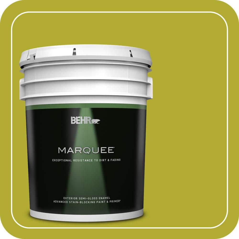 BEHR MARQUEE 5 gal. #P340-6 Green Neon Semi-Gloss Enamel Exterior Paint & Primer