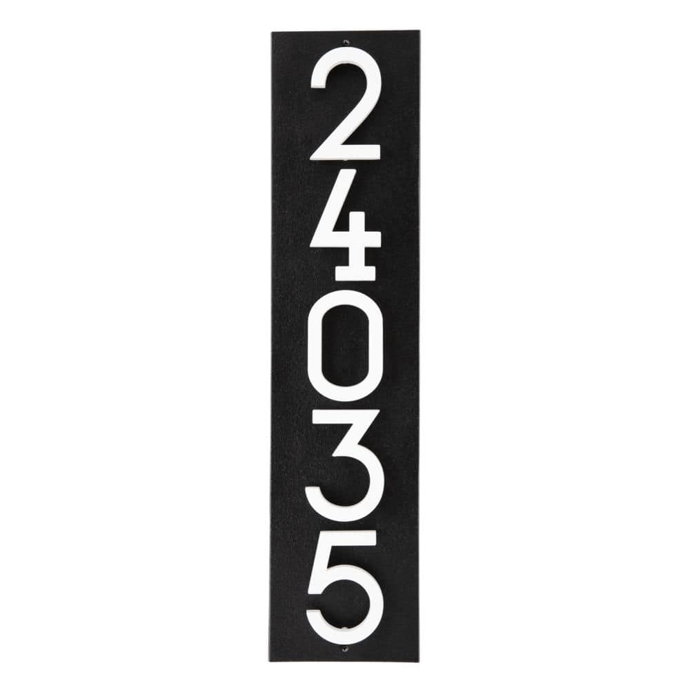Whitehall Products Floating Stand-Off 5-Number Vertical Sign Black with White Modern Font Numbers