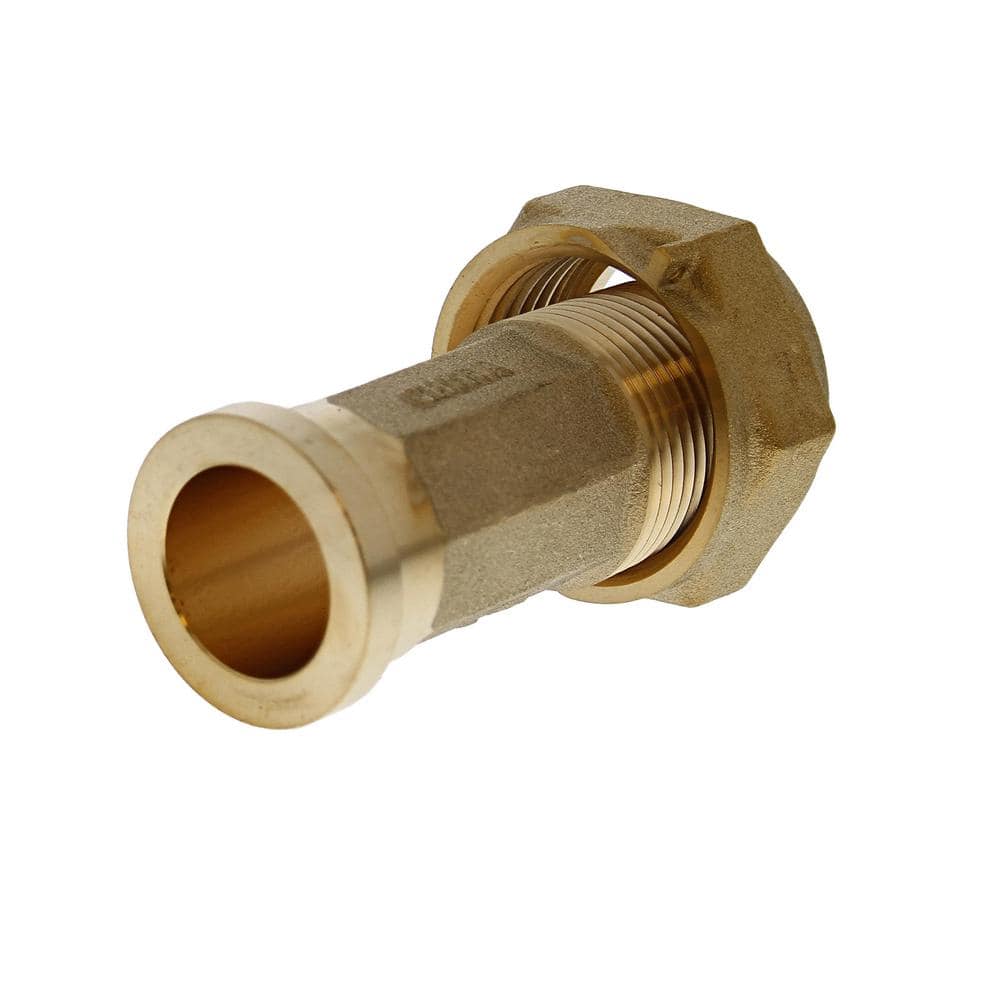 JONES STEPHENS 3/4 in. NPT Brass Water Meter Coupling Complete with Gasket, 2-1/2 in. L with 1 in. NPSM (3)