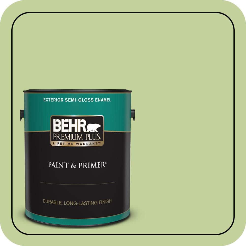 BEHR PREMIUM PLUS 1 gal. #P370-4 Cricket Field Semi-Gloss Enamel Exterior Paint & Primer