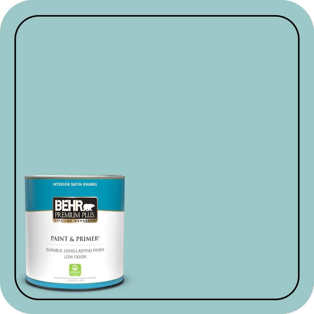 BEHR PREMIUM PLUS #MQ6-08 Aquifer Flat Interior/Exterior Paint & Primer Color Sample