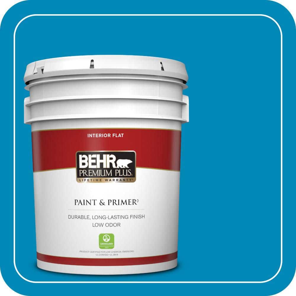 BEHR PREMIUM PLUS 5 gal. #540B-7 Royal Peacock Flat Low Odor Interior Paint & Primer