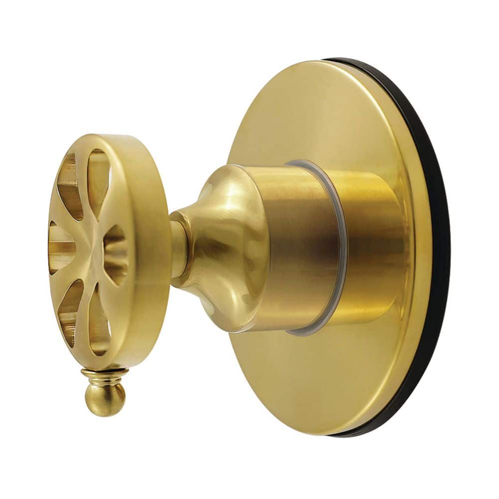 Kingston Brass Belknap 3/4 in. Single-Handle 1-Hole Wall Mount 6-Way Diverter Valve with Trim Kit in Brushed Brass (1)