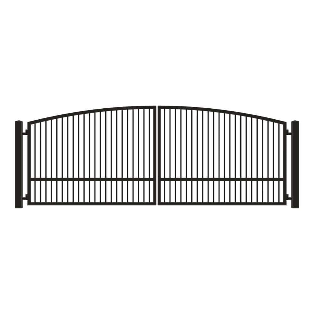 Unbranded Driveway Gate — Swing, Center, Arch, Single, Black — 198"W x 72"H (1)
