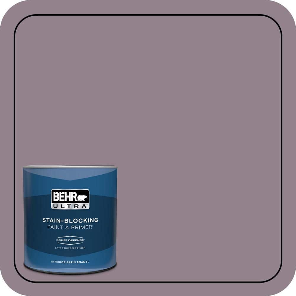 BEHR ULTRA 1 qt. #N110-4 Gothic Purple Extra Durable Satin Enamel Interior Paint & Primer