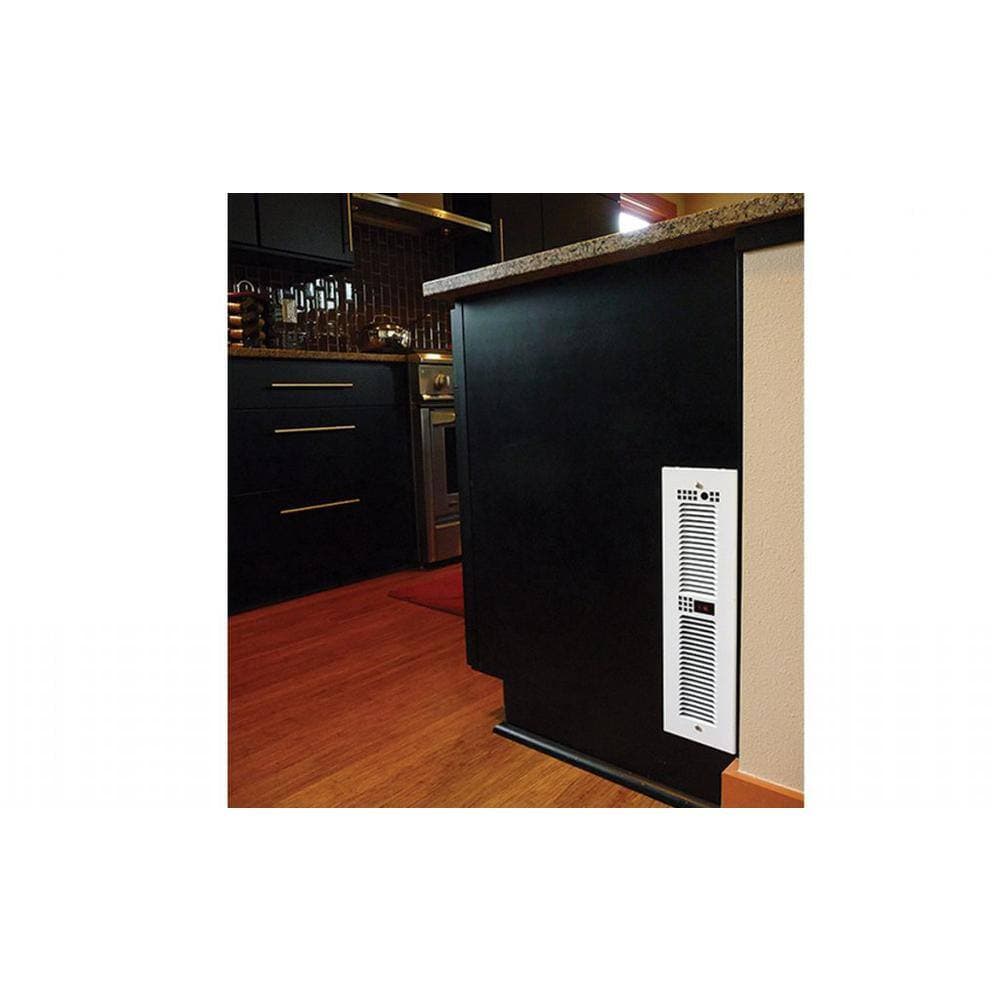 King Electric KTW Horizontal/Vertical Kick Space Heater 240/208V 1500/1125W with Hi-Low Switch and Recessed Grill White (2)