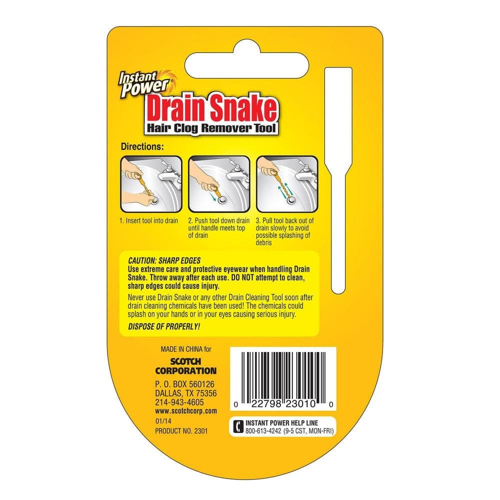 Instant Power Drain Snake Hair Clog Remover Tool (2)