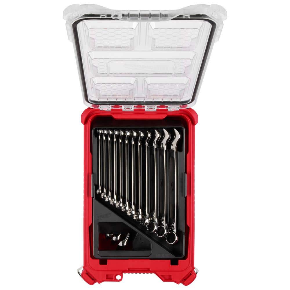 Milwaukee Metric Combination Wrench Set and 3/8 in. Drive Metric Ratchet & Socket Mechanics Tool Set with PACKOUT Case (47-Piece) (2)
