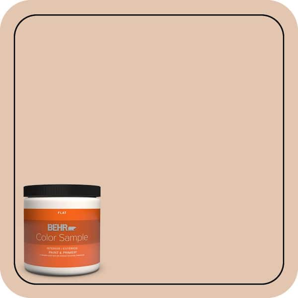 BEHR PREMIUM PLUS 8 oz. #MQ1-31 Cockleshell Flat Interior/Exterior Paint & Primer Color Sample (2)