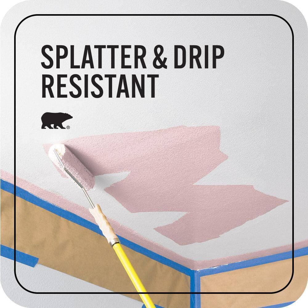 BEHR PREMIUM PLUS 1 gal. #S140-2 Cranapple Cream Ceiling Flat Interior Paint & Primer (4)
