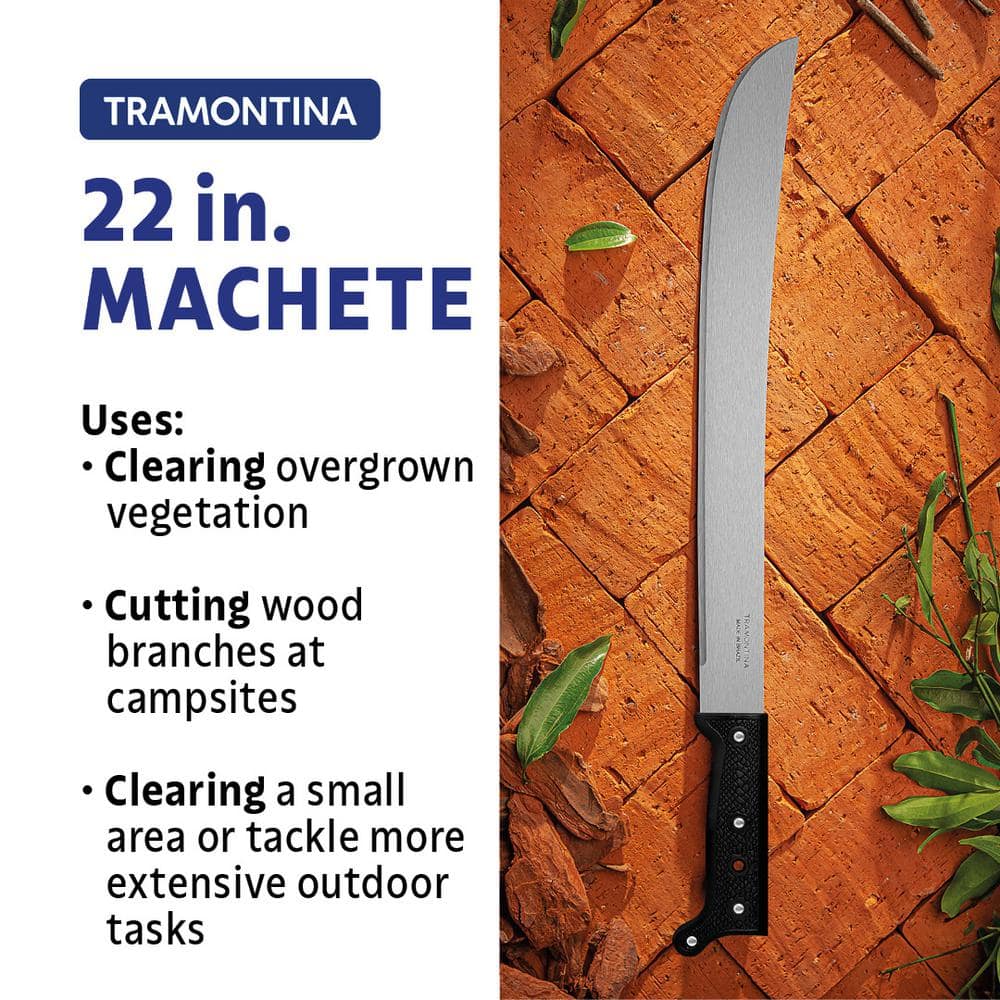 Tramontina 22 in. Machete with Carbon Steel Blade and Black Polypropylene Handle with Nylon Sheath (2)
