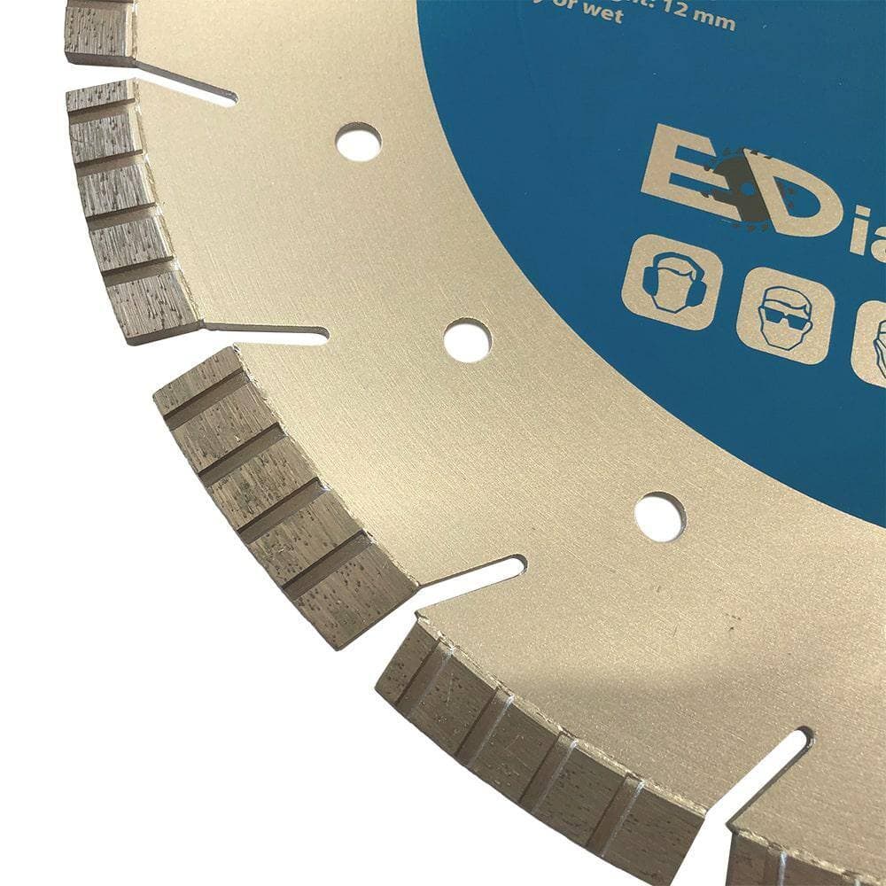 EDiamondTools 14 in. Concrete, Reinforced Concrete, Granite, Segmented Rim, High Performance Laser Welded Diamond Blade, 20 mm Arbor (2)