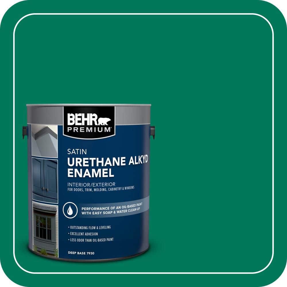 BEHR PREMIUM 1 gal. #OSHA-2 OSHA SAFETY GREEN Urethane Alkyd Satin Enamel Interior/Exterior Paint