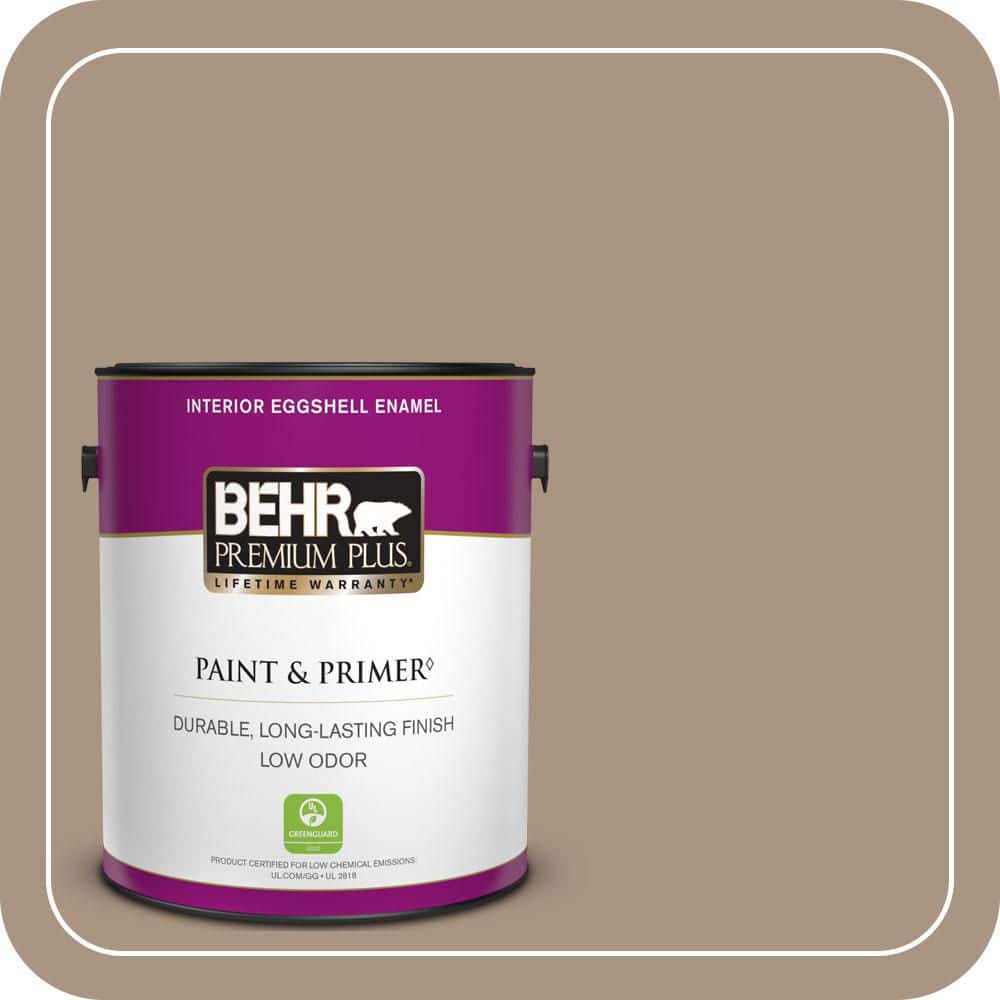 BEHR PREMIUM PLUS 1 gal. #T17-11 Silent Sands Eggshell Enamel Low Odor Interior Paint & Primer