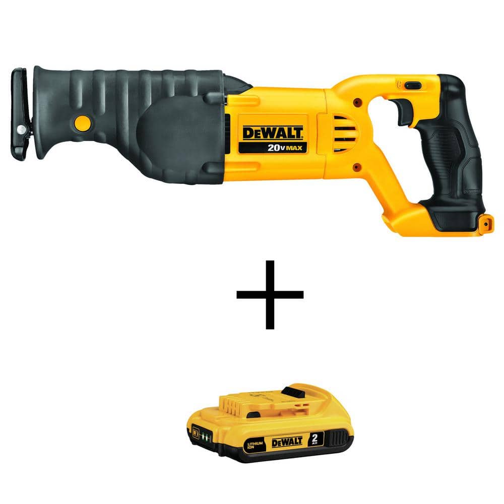 DEWALT 20V MAX Cordless Reciprocating Saw with 20V MAX Compact Lithium-Ion 2.0Ah Battery