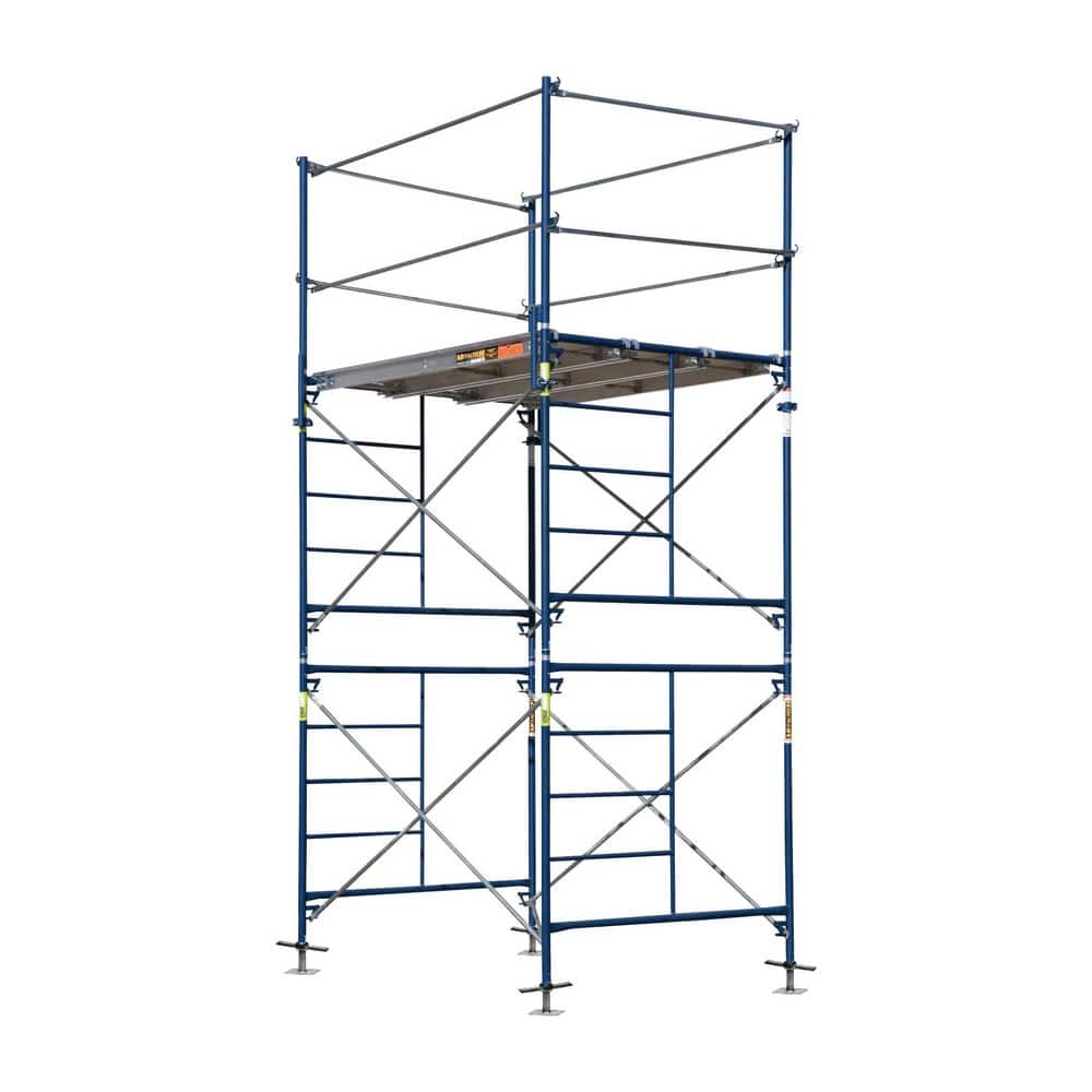 MetalTech Saferstack 2-Level Frame Fixed Set with Crossbraces, Platforms and Guardrail System