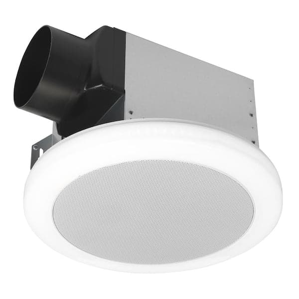 Commercial Electric 80 CFM 1.5 Sone Quiet Bathroom Exhaust Fan with Bluetooth Speaker, LED Light and Easy Install
