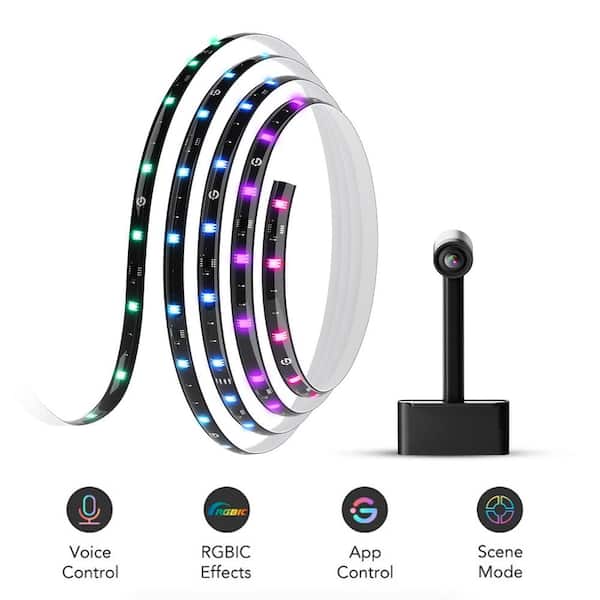 Govee 11.8 ft Smart Plug-in Dimmable Color-Changing Integrated LED TV Back Strip Light for 55 in. to 65 in. TVs (1-Pack)