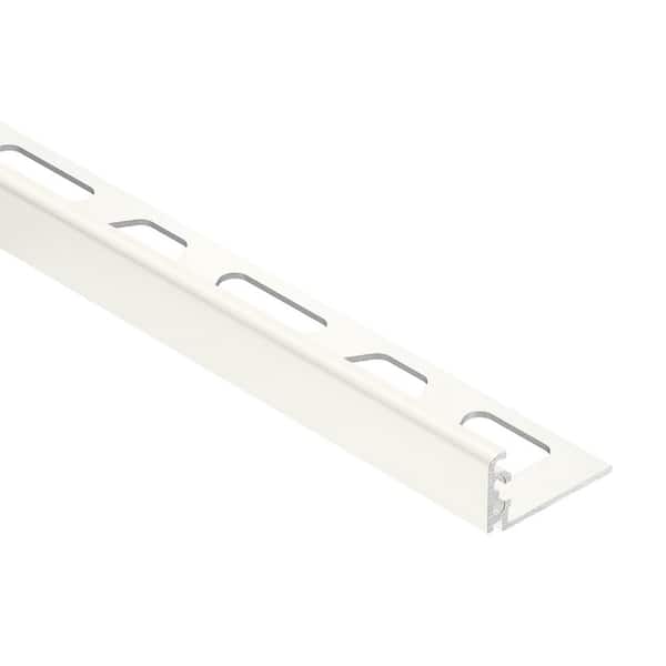 Schluter Jolly Bright White Color-Coated Aluminum 0.5 in. x 98.5 in. Metal L-Angle Tile Edge Trim
