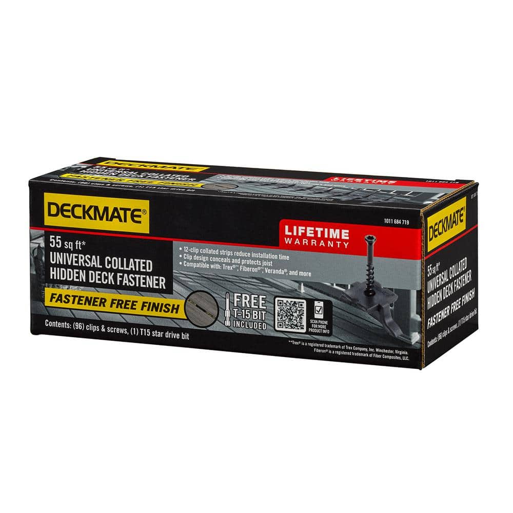 DECKMATE 200 sq Black Collated Universal Hidden Deck Fasteners for Grooved Decking