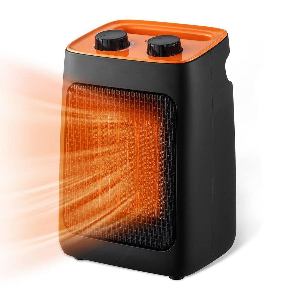 Aoibox Portable Space Heater with Thermostat 1500W PTC Ceramic Indoor Office Heater, 3 Modes, Fast Heating, ETL