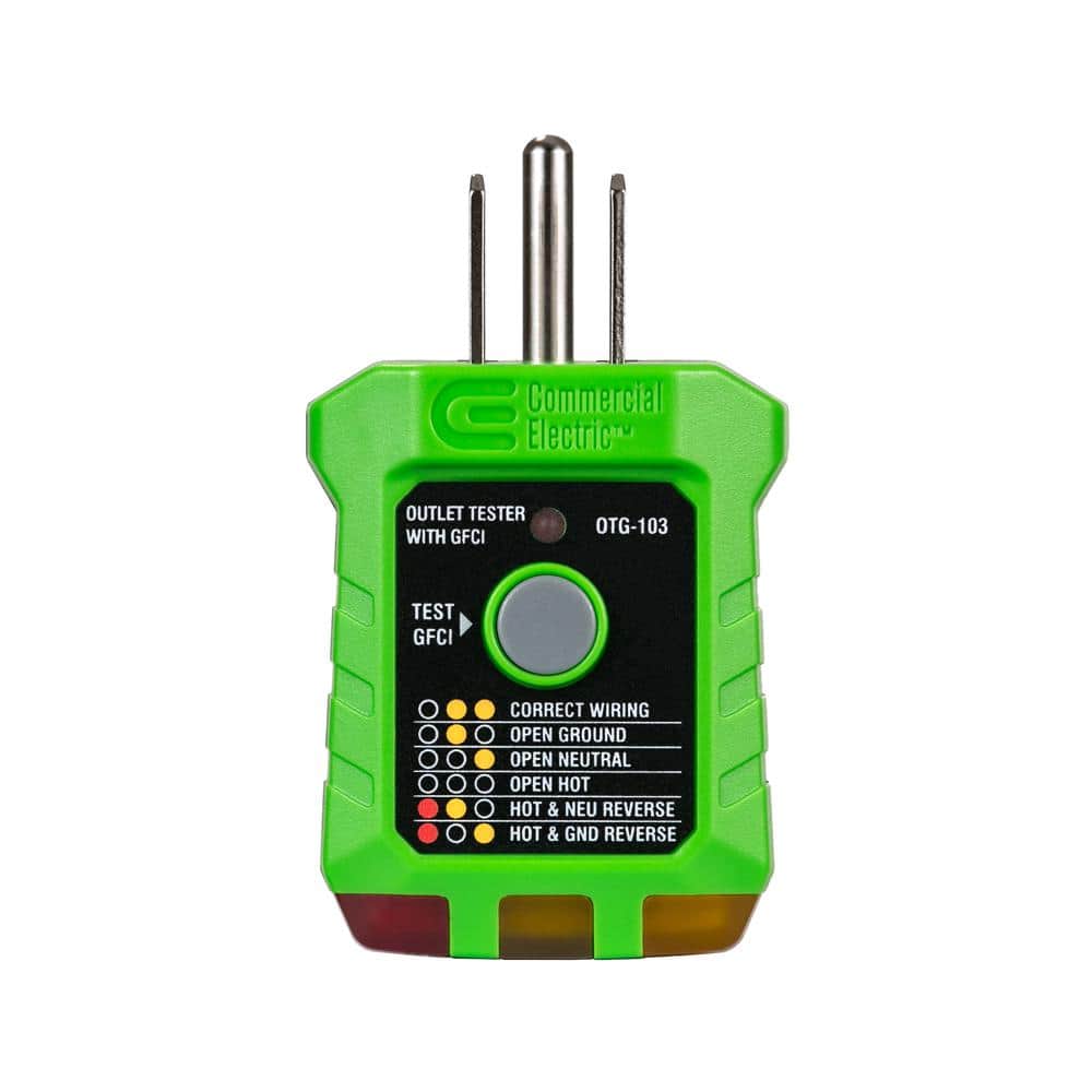 Commercial Electric 110/125-Volts Outlet Tester with GFCI