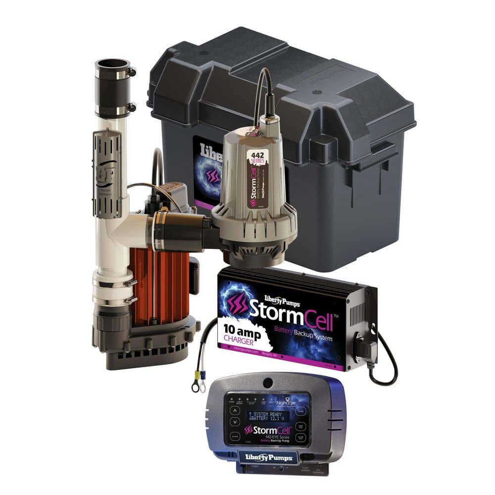 Liberty Pumps PC Series 1/3 HP Sump Pump System with Battery Backup System and Night Eye Alarm (Battery Not Included)