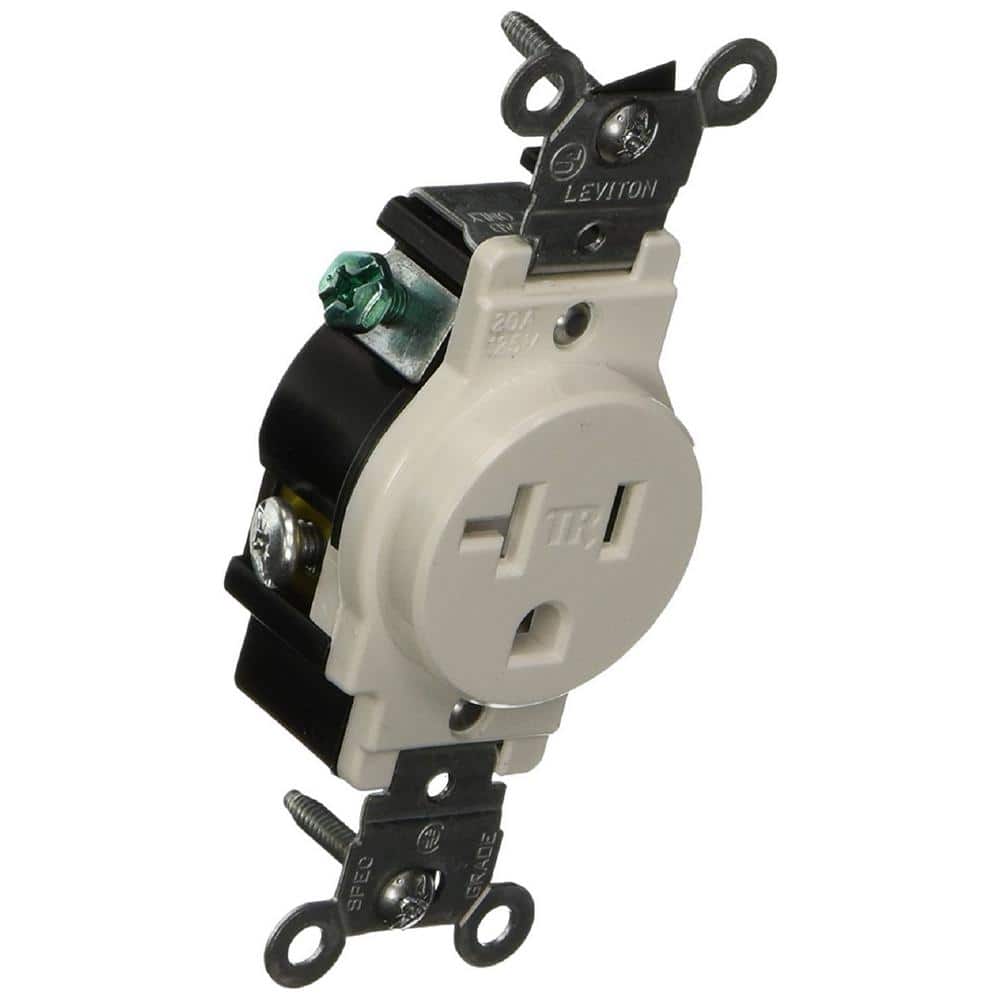 Leviton 125 V Tamper Resistant Single Outlet/Receptacle, T5020
