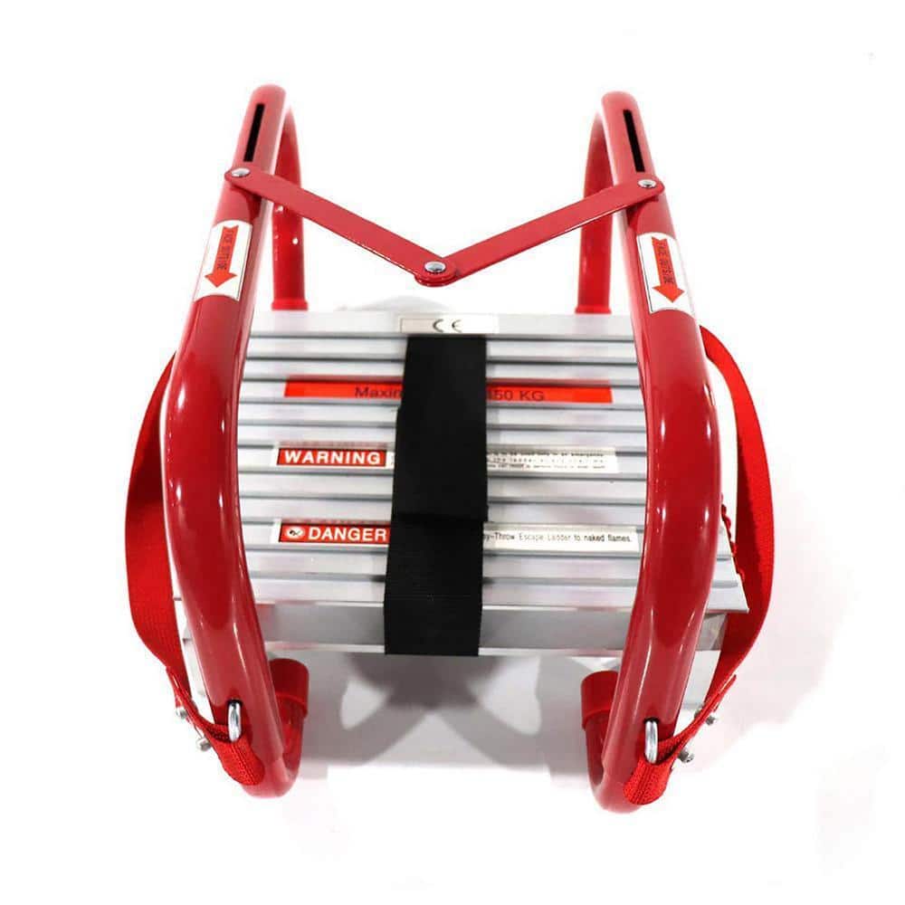 Angel Sar 25 ft. 990 lb. Aluminum 3 Story Fire Safety Ladder with Anti-Slip Rungs, Portable Fire Escape Ladder for Window Balcony