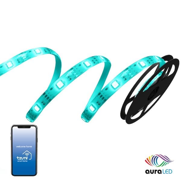 Tzumi Aura LED 10-Watt Equivalent 16 ft. Wifi Enabled Smart LED Night Light Strip (1-Strip)