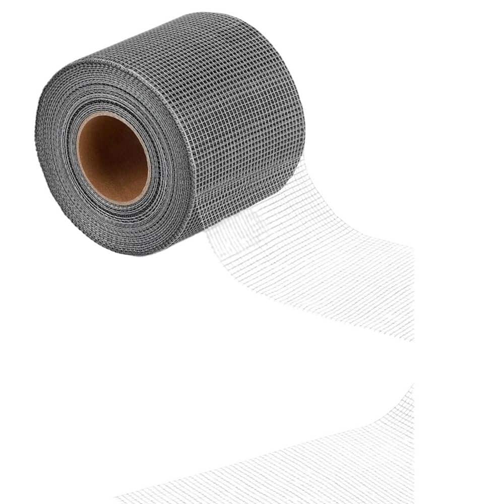 xinyoec 4 in. x 150 ft. Gray Self-Adhesive Fiberglass Mesh Drywall Joint Tape for Cement Board Sealing Repair Wall Strengthening