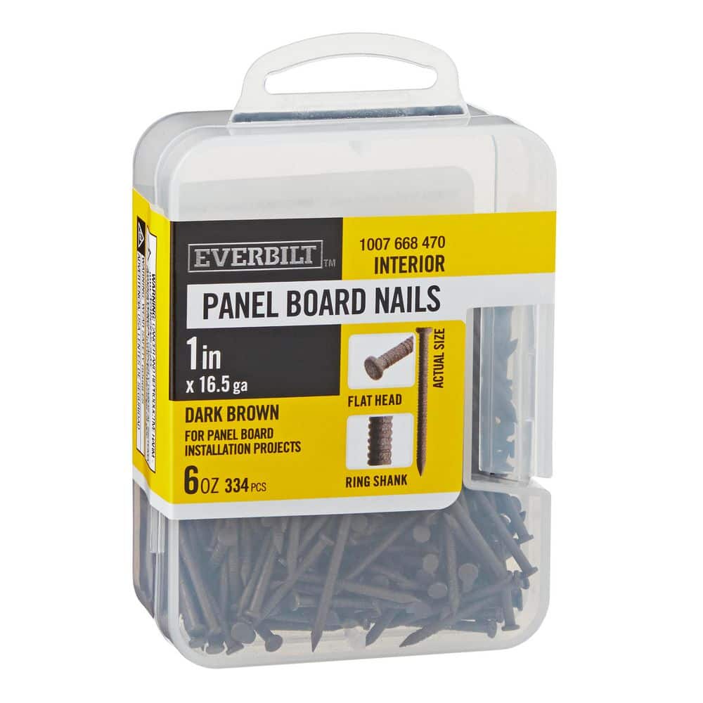 Everbilt 1 in. x #16-1/2 Dark Brown Panel Board Nail 6 oz. (334-Count)