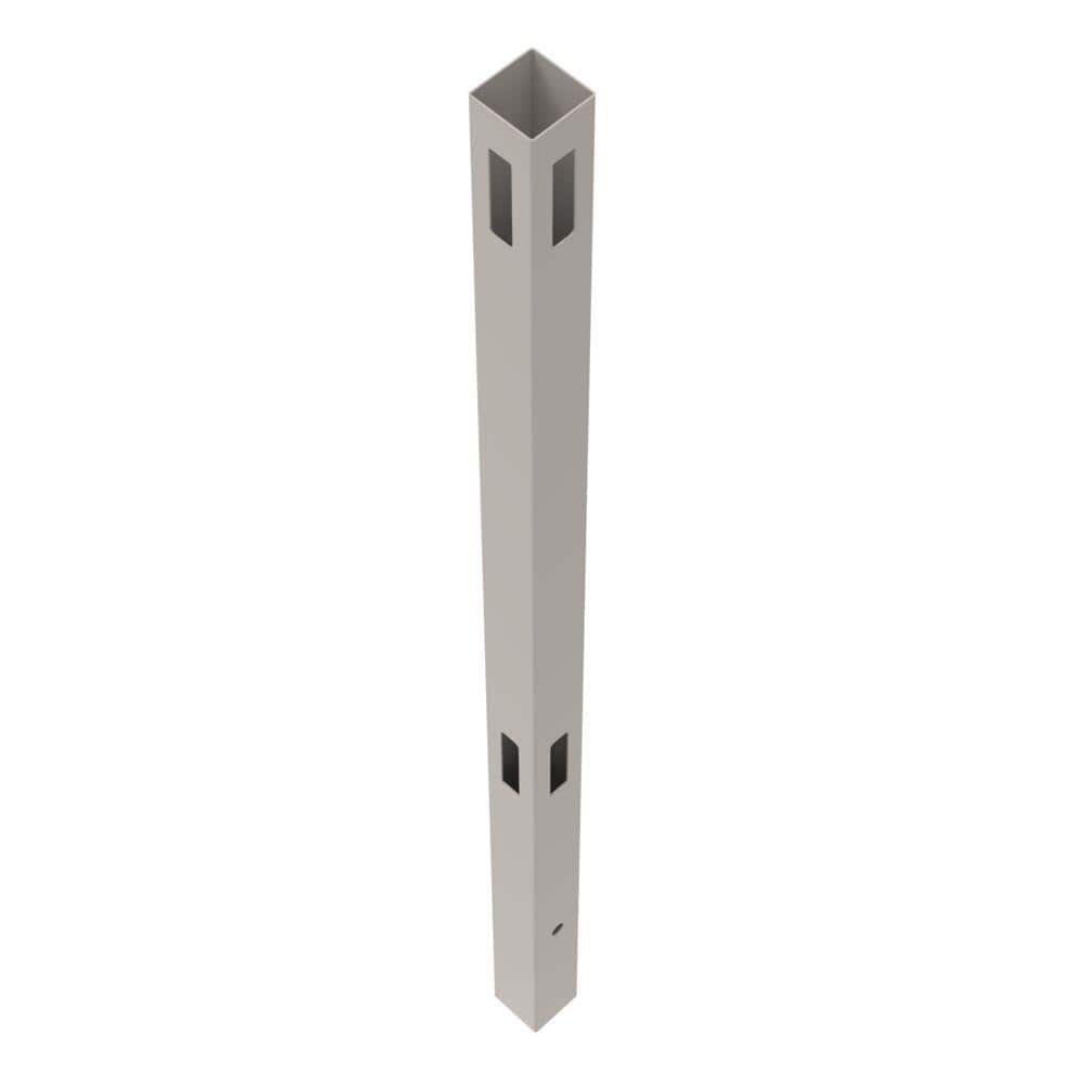 Barrette Outdoor Living Linden 5 in. x 5 in. x 108 in. Gray Vinyl Fence Corner Post