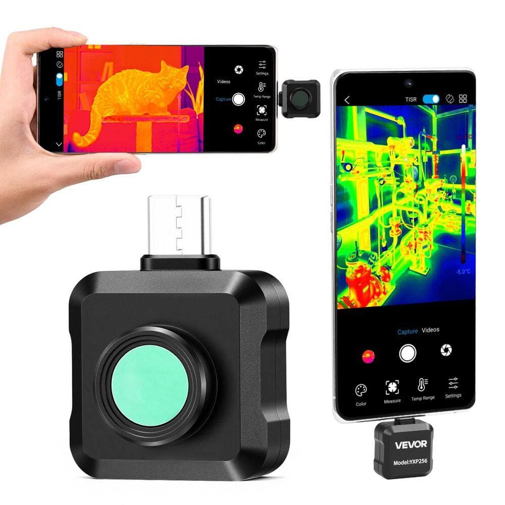 VEVOR Thermal Imaging Camera for Android, 512 x 384 TISR Super Resolution, 25HZ Refresh Rate Infrared Thermal Imager