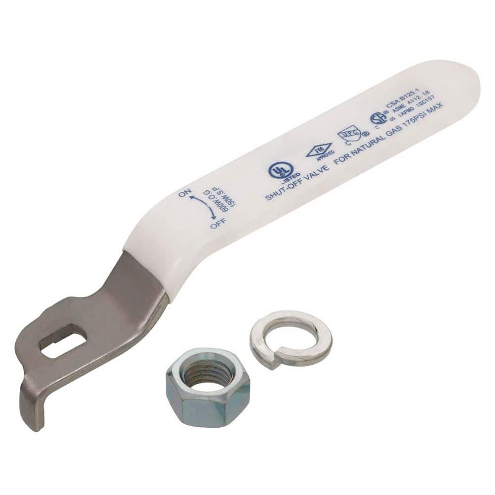 PLUMBFLEX Replacement Lever Handle for Ball Valve, Stainless Steel Quarter Turn Vinyl Grip Handle for Easy Water Shutoff