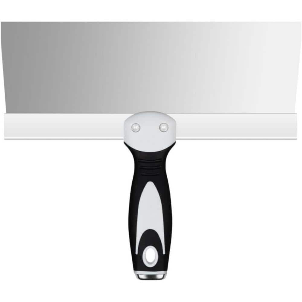 KIWDZFU 10 in. Stainless Steel Taping Knife with Ergonomic Handle and Built-in Hammer for Drywall Skimming and Plastering