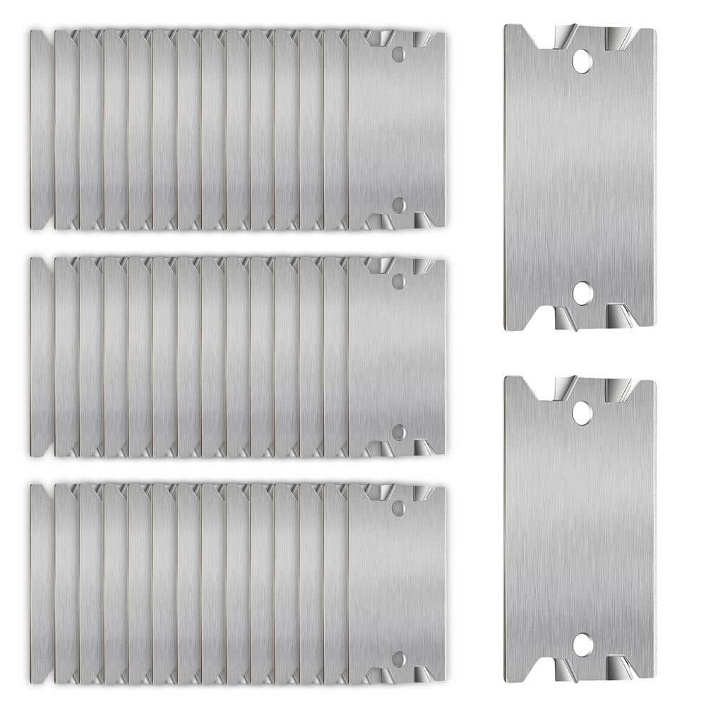 Angel Sar 100-Pack 1.5 in. x 2.5 in. Zinc 16-Gauge Anti-Nail Protection Plate Shield, Nail Plates for Protection Plumbing Wiring