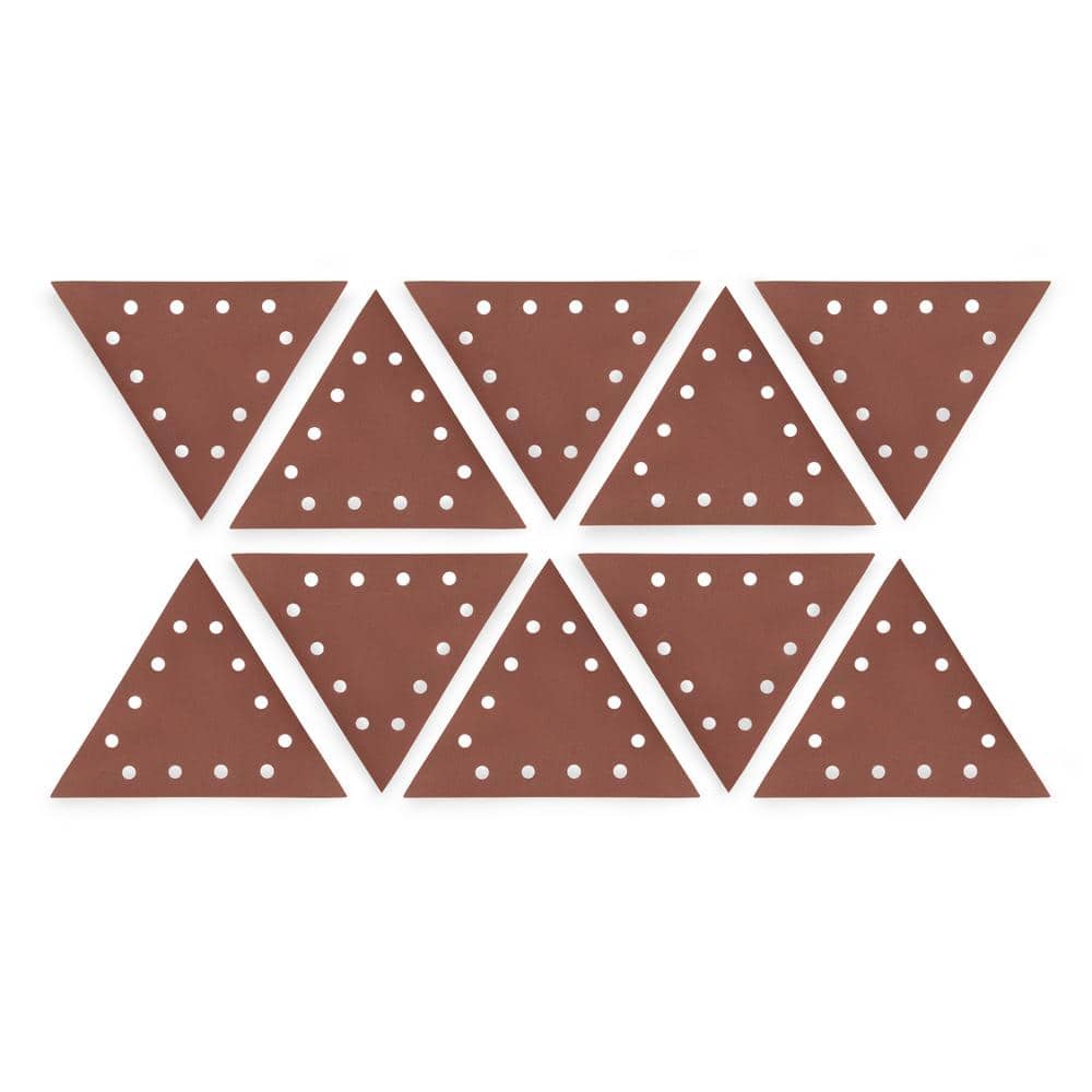 WEN Drywall Sander 11-1/4 in. 120-Grit Hook and Loop Triangle Sandpaper (10-Pack)