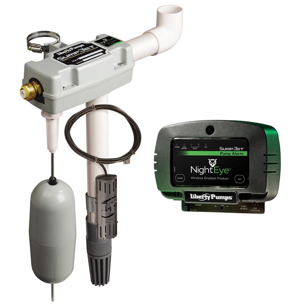 Liberty Pumps Sump Jet 660-1185 GPH Water Powered Backup Sump Pump with Wireless Enabled NightEye Alarm