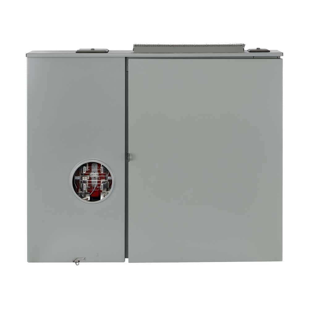 Leviton 300 Amp 12-Space, 12-Circuit Outdoor Meter Main Combo Load Center, Ringless w/Lever Bypass, Removable 5th Jaw Installed
