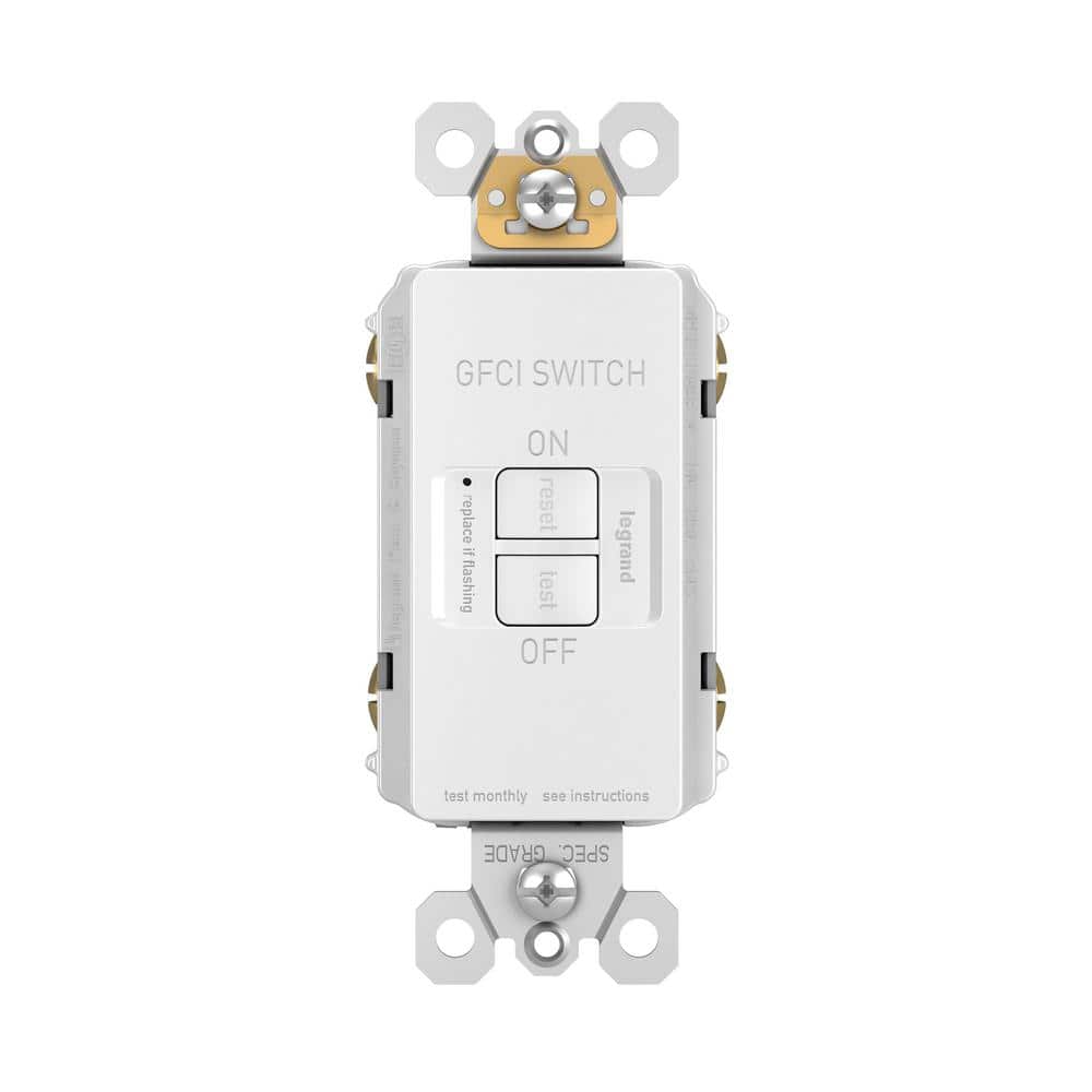 Legrand radiant 20 Amp 125-Volt Deadfront Self-Test GFCI Faceless Outlet, White