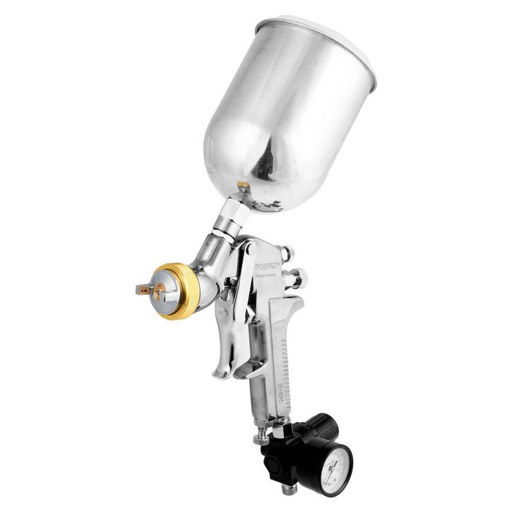 NEIKO HVLP Spray Gun Paint Sprayer with 1.7 mm Nozzle, 600 cc Cup, and Air Gauge Regulator for Auto Painting