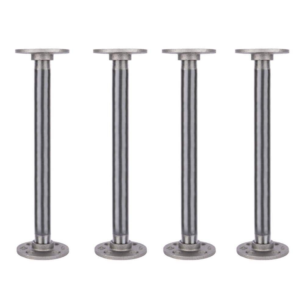 PIPE DECOR 3/4 in. Black Steel Pipe Table Legs with Round Flanges