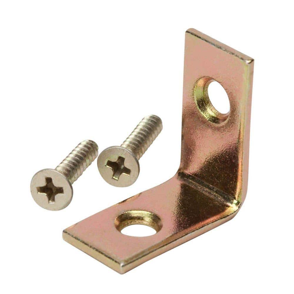 Everbilt (4-Pack) 1 in. Satin Brass Corner Brace