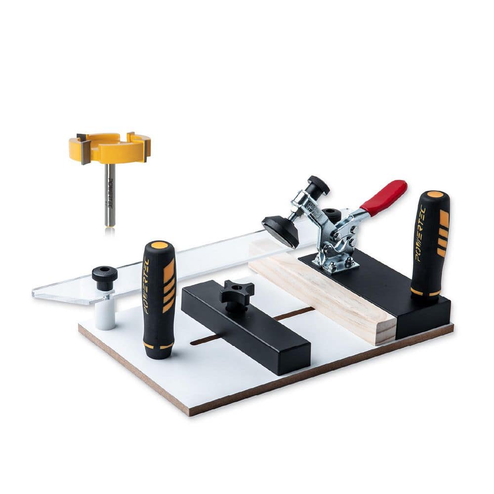 POWERTEC Rail Coping Sled with 2 in. Slab Flattening Router Bit, Precise Cutting for Cabinet Joints, Wood Milling and Planing