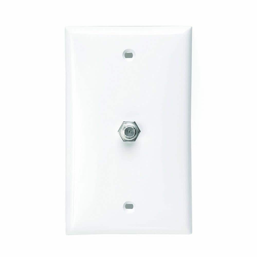 Leviton 625D F-Connector Type Video Wall Jack, White 80781-W