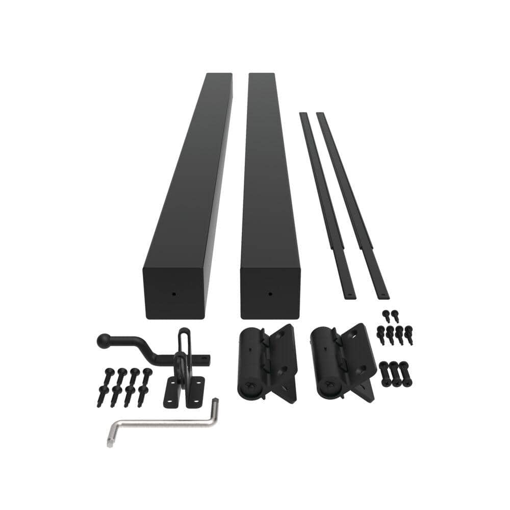 Barrette Outdoor Living VersaRail Classic 42 in. Matte Black Aluminum Gate Kit