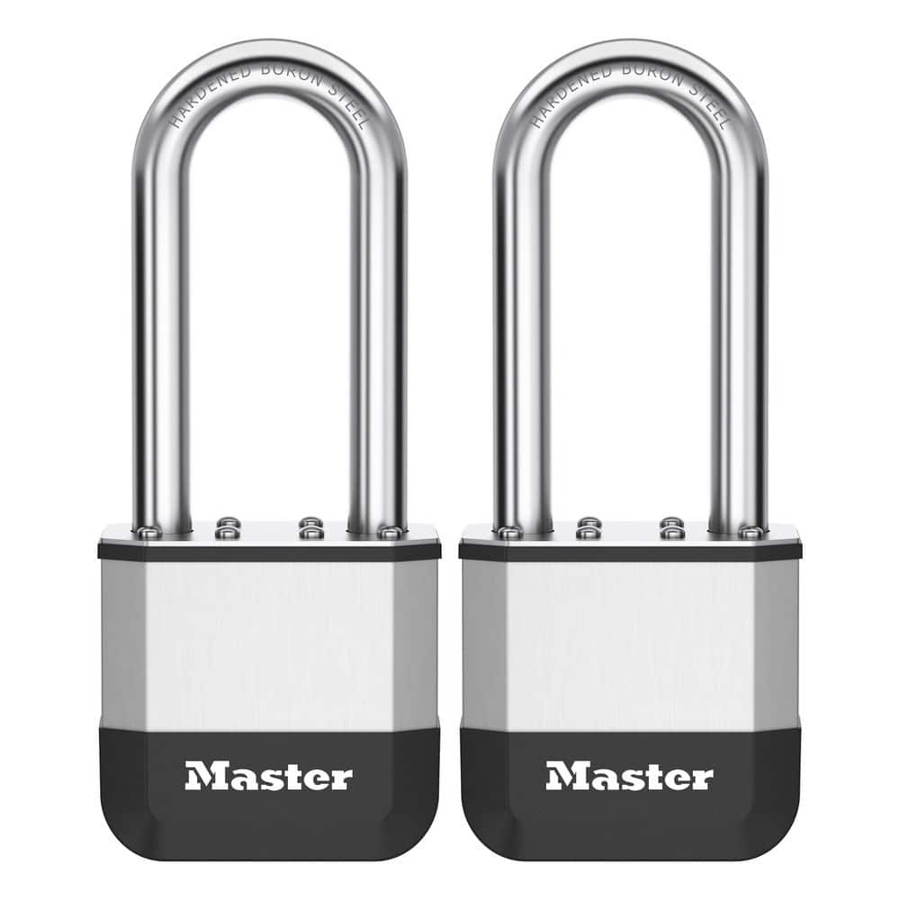Master Lock Elite Heavy Duty Lock with Hardened Boron Steel Shackle, 2-5/8 in. wide, 2-½ in. Shackle; Two-Pack