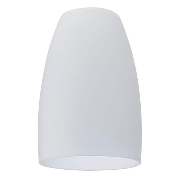 PRIVATE BRAND UNBRANDED 7 in. White Frosted Glass Elongated Oval Shaped Replacement Pendant Shade with 2.25 in. Lip Fitter